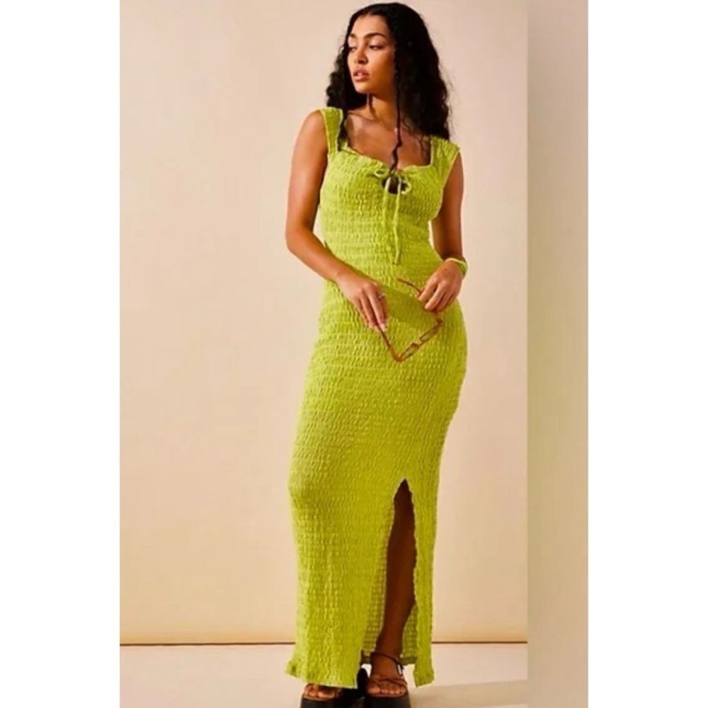 Free People Beach Eleni Bodycon Midi Lime Green Size XS / NWOT